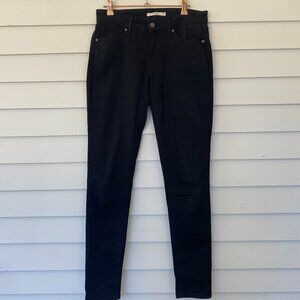 Levis 711 Skinny Jeans Womens 29 Black Denim Mid Rise Stretch Everyday Casual